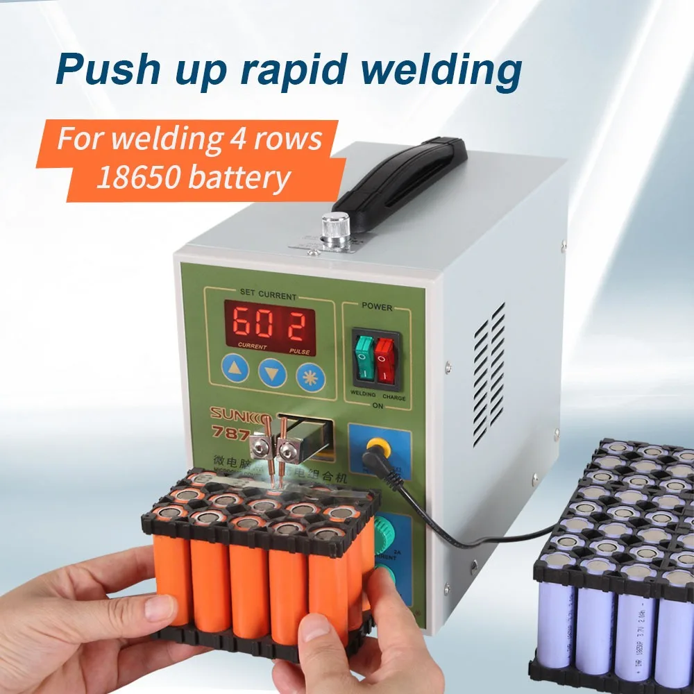 SUNKKO 787A+ Spot Welder 18650 lithium battery test and charging 2in1 double pulse precision spot welding machine LED lighting 3
