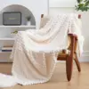Flannel Fleece Throw Blanket Soft Blanket Beige 3D Imitation Turtle Shell Jacquard Fleece Blanket Decorative Fuzzy Cozy Throw 1