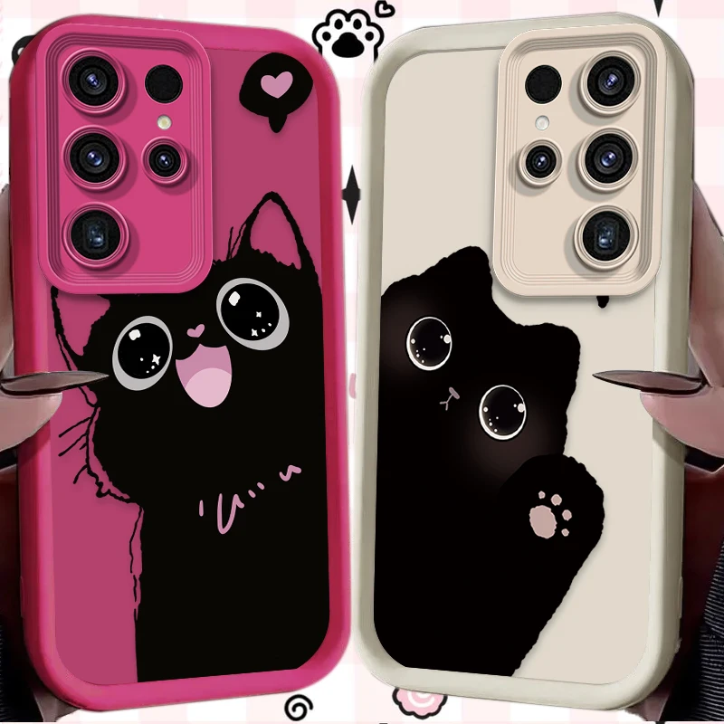 Cartoon Black Cat Soft Phone Case - Stylish & Protective Cover