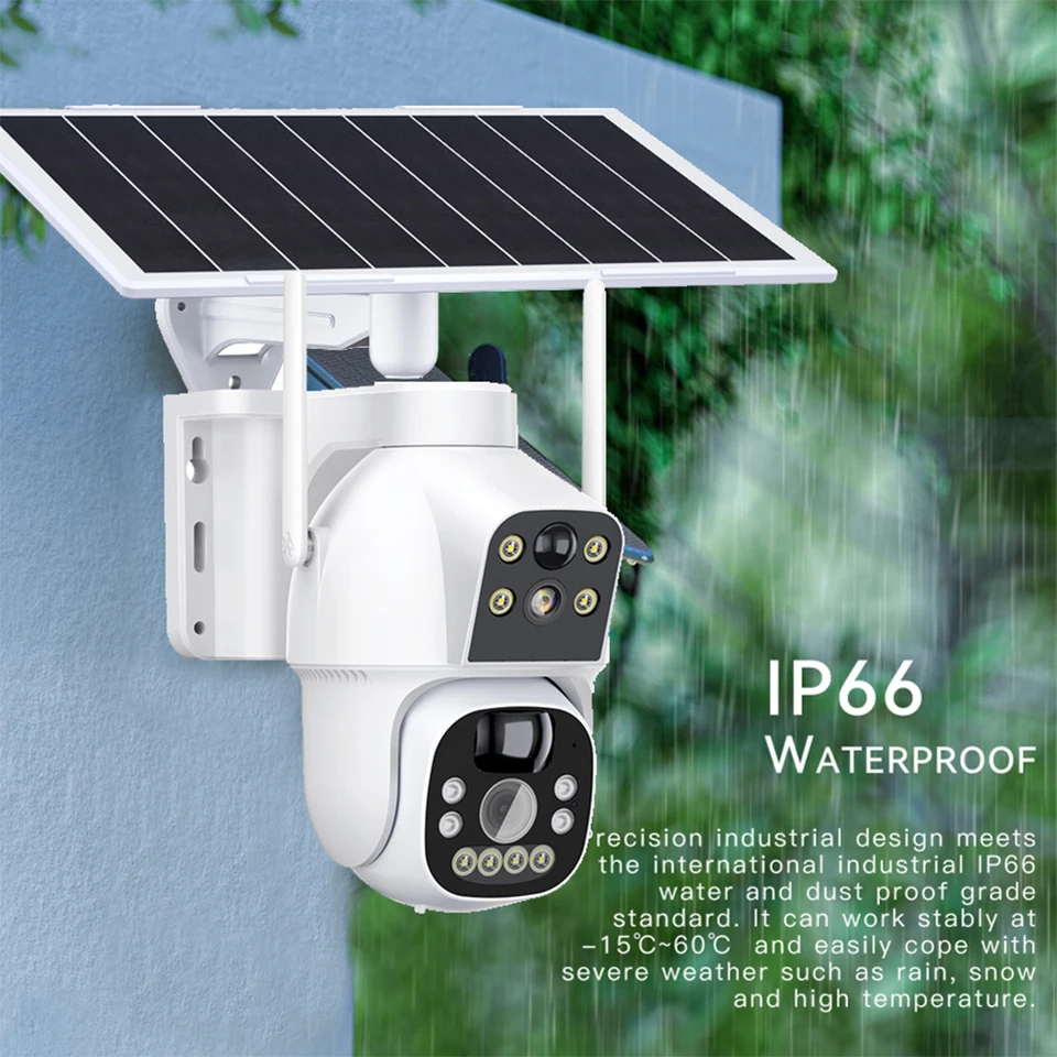 Solar Powered Wireless Dual Lens Security Camera
