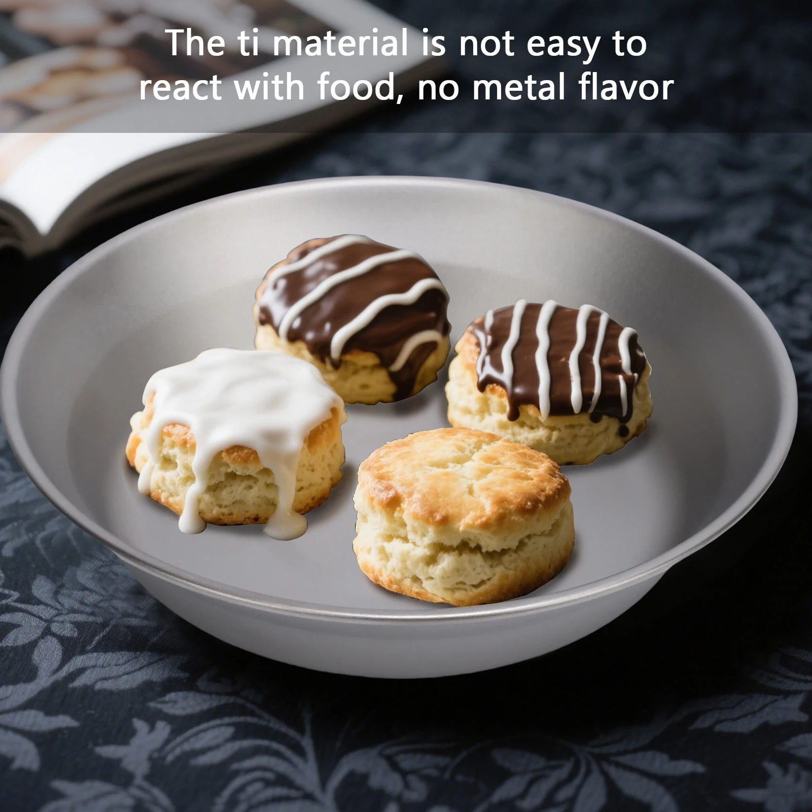 500ml Pure Ti Camping Plate Lightweight Ti Dish Cookware Outdoor Backpacking Plate for Camping Hiking Kitchen