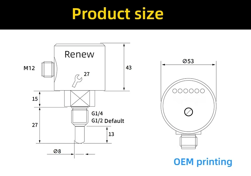 Industrial Stainless Steel Thermal Mass Flow Switch for Water and Oil Adjustable