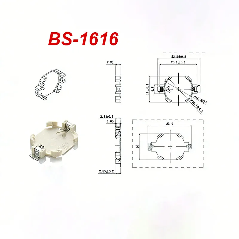 YUXI 10PCS SMD SMT CR2450 CR2032 CR2025 CR1220 3V 배터리 버튼 BS-2032/1220/1616 셀 코인 배터리 홀더 소켓 케이스 박스