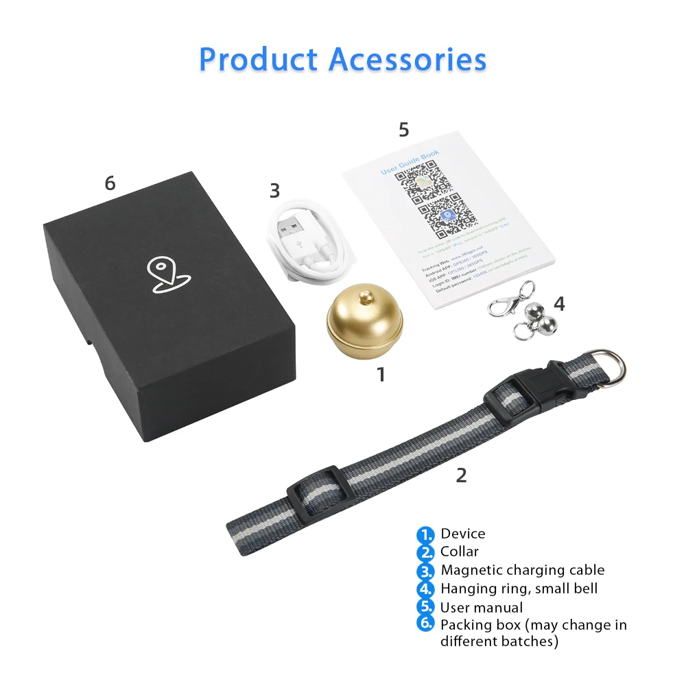 1Pc Universal Waterproof Pet GPS Tracker Collar Dog Cat Cattle Sheep Finder GSM Antilost Bell Locator Smart Tracking Positioning