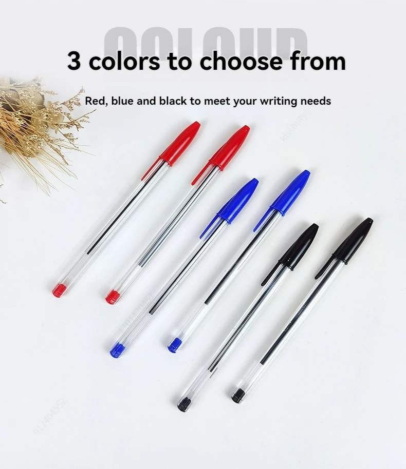 قلم حبر جاف مريح، نقطة متوسطة، 1.0 مم، للكتابة والسجلات السلسة، حبر أسود/أزرق/أحمر، عدد 10/15