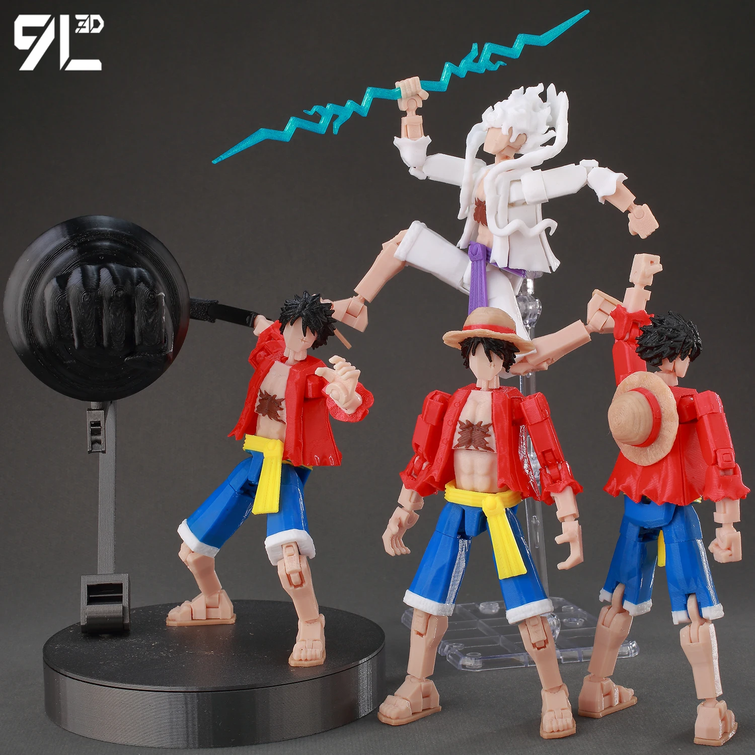9L 3D Printed One Piece Gear 5 Luffy Rubber Hand Figure Dummy13