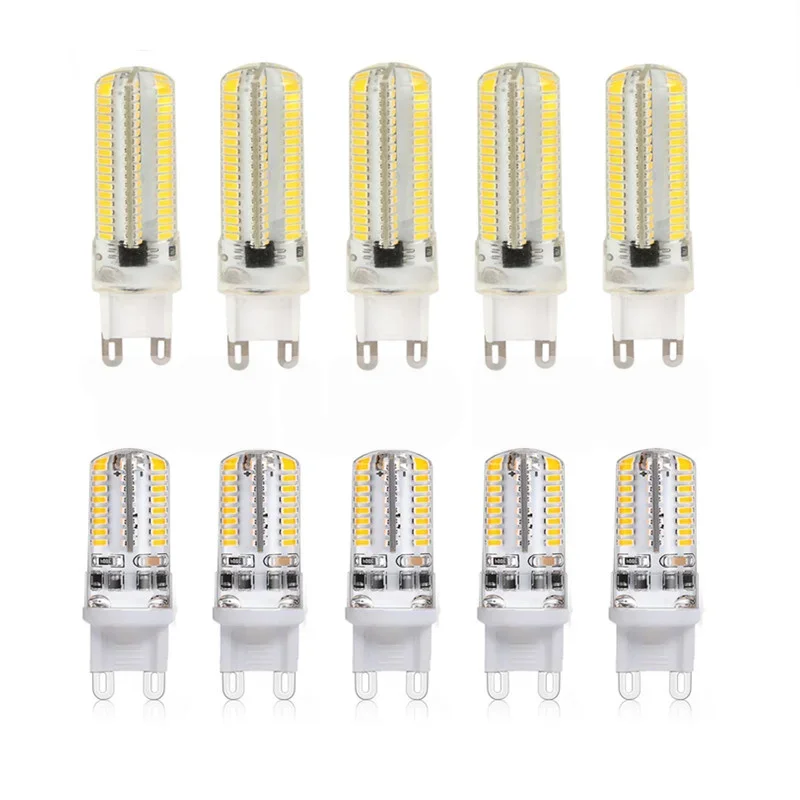 

10PCS G4 G8 G9 E11 E12 E14 E17 LED Light Bulb Silicone Mini Chandelier Corn Lamp SMD 3014 64 80 152 LEDs Warm/Cold White