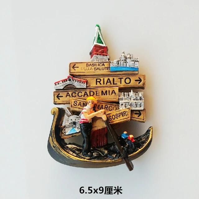 Magnete Frigorifero 3D Venezia Gondola - Souvenir In Resina, 8x6cm, Regalo Da Collezione Per Casa - Foto 6