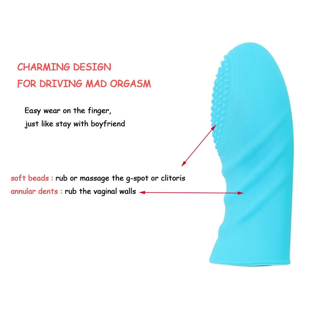 Finger Vibrator Women G-spot Clit Stimulator Masturbation Massager Lesbian Erotic Silicone Finger Condom Sex Toys Couple sex toys