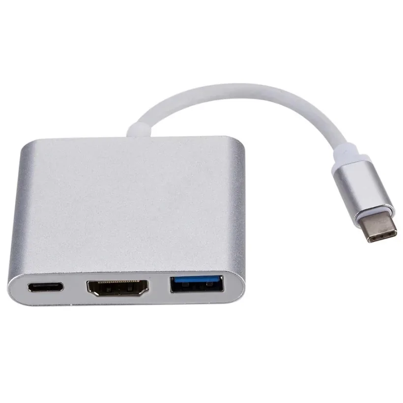 MnnWuu USB C HUB to HDMI-compatible For Macbook Pro/Air Thunderbolt 3 USB Type C Hub to HDMI-compatible USB 3.0 Port USB-C Power 5
