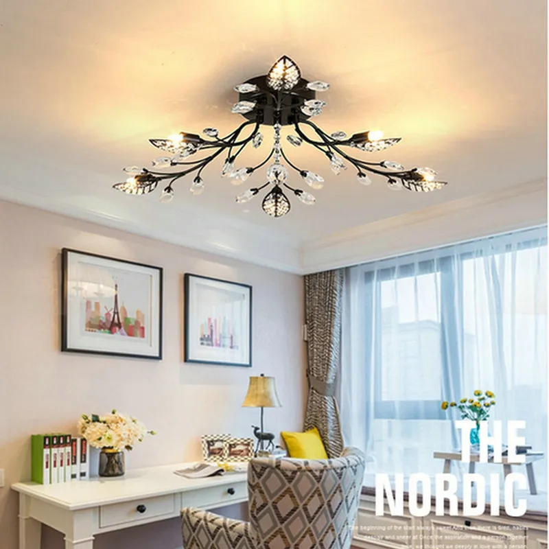 Modern Crystal Ceiling Chandelier Lustre For Living Room Bedroom