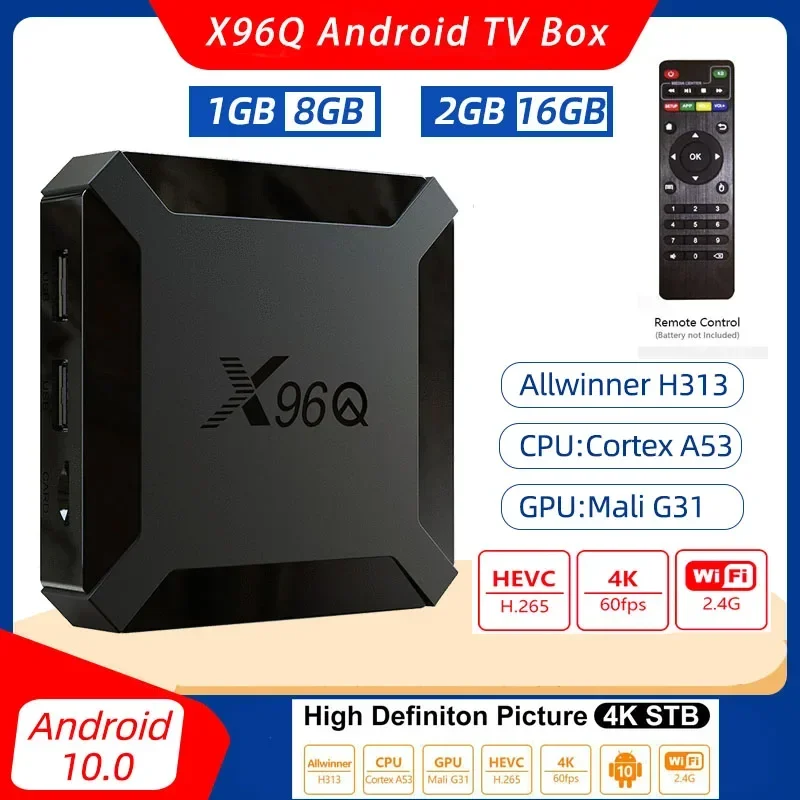 X96Q Android 10.0 Smart TV BOX 2GB 16GB 1GB 8GB Allwinner H313 Quad Core 2.4G WIFI 4K VS X96 Mini Set Top Box for xiaomi x96q tv box android10 16gb allwinner h313 quad core 4k 60fps smart tvbox wifi google player youtube x96 set top box