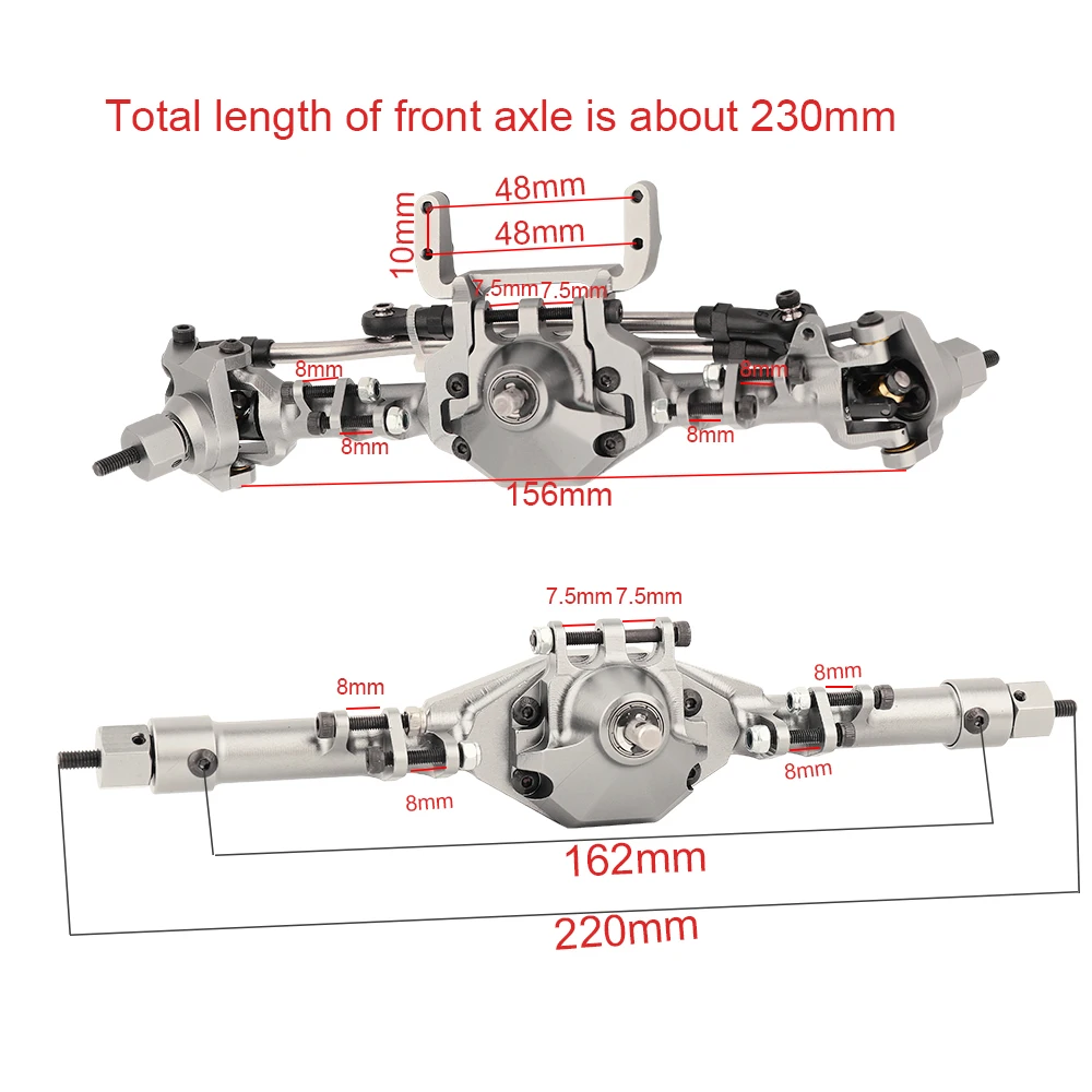 1:10 CNC ݼ  ĸ   , 1/10  SCX10 II 90046 90047 RC ũѷ ڵ ׷̵ ǰ, SCX10 II