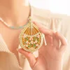 Enameled and Bejeweled Pipa Flower Qin Jewelry Box Hand Painted Trinket Boxes Home Table Decor Girl Gift ﻿ 4