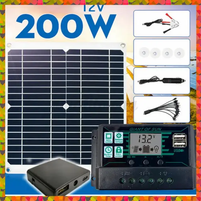 Promotion! 200W Solar Panel Kit Solar Panel High Efficience Travel & Phone Boat Portable 12V Battery Charger With Controller 5