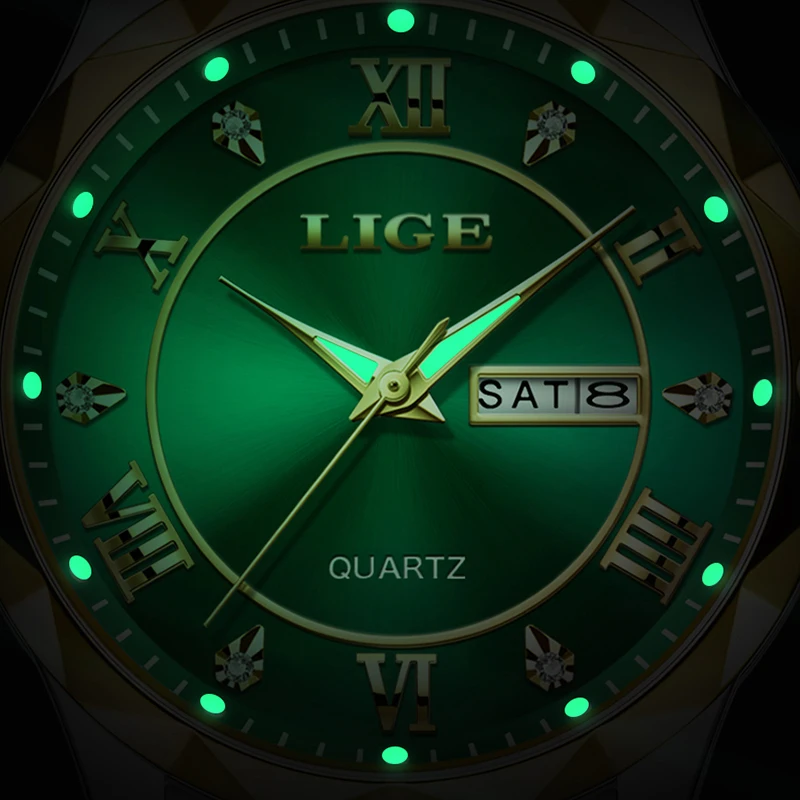 LIGE Fashion Business Date Watch Men Casual Military Waterproof Men's Quartz Wristwatches Top Brand Luxury Sports Chronograph