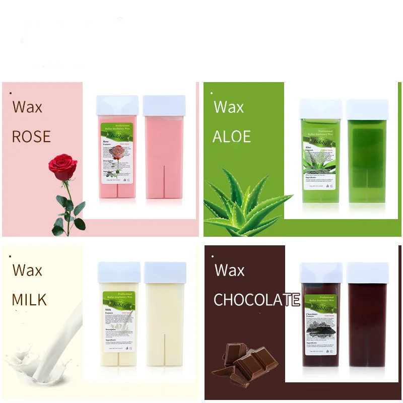 Depilatory Wax Cartridge Roll-On Skin Hair Removal Heater Waxing Cream 12 Flavor Roll-On Hot Wax All Types Skin For Women 100 g wax heater hair removal wax hard wax beans hair removal tool beauty wax