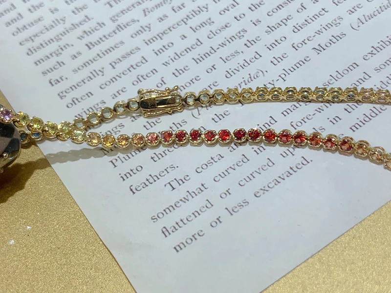 KUGG 18K Yellow Gold Bracelet Real Natural Aquamarine Romantic Bubble Bead Rainbow Bracelet for Women Party Jewelry