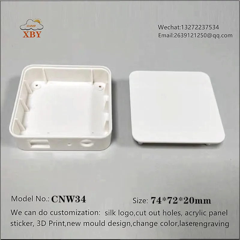 중국 네트워크 전자 장비 플라스틱 인클로저, CNW34 크기 74*72*20mm
