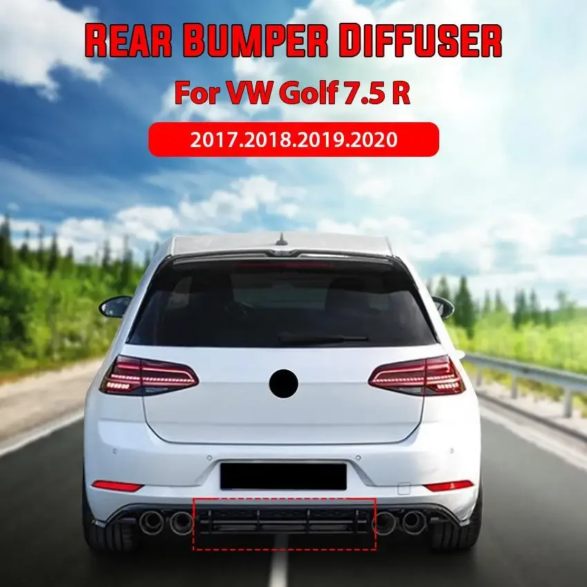 

Car Rear Bumper Diffuser Lip Spoiler Splitter & Rear Side Splitters Fins Trim For VW For Volkswagen For Golf MK7 MK7.5 GTI / R