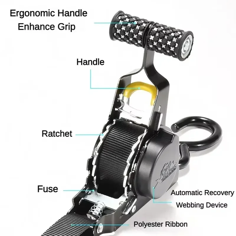 Adjustable Retractable Cargo Strap for Secure Load Management