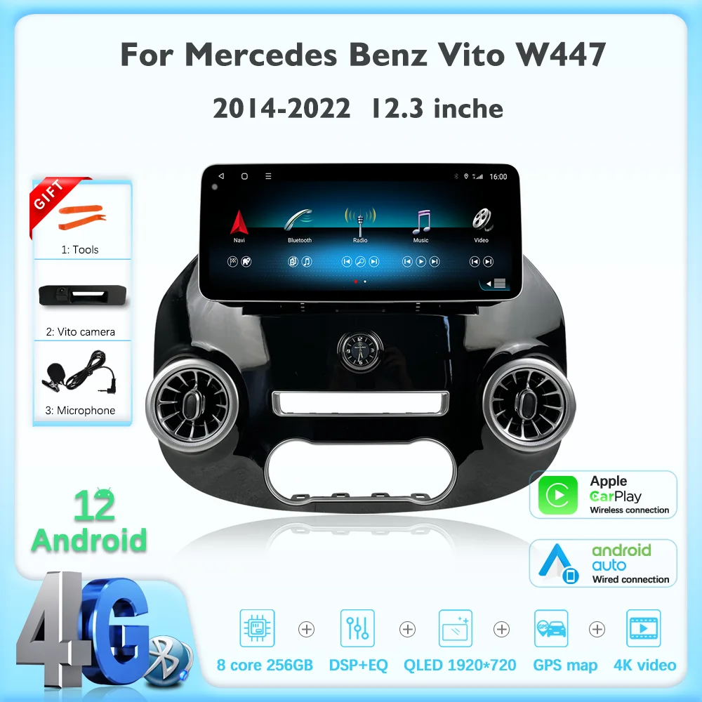 

JEHUNG Android12 For Mercedes Vito W447 116 2014-2022 Smart Multimedia Video Player GPS Radio 5G CarPlay Navigation 8+256GB