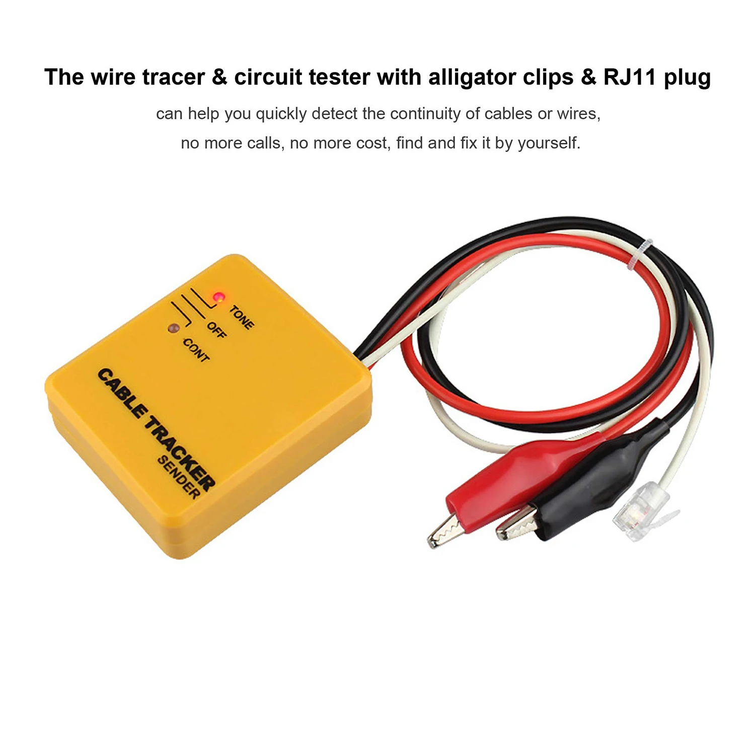 TUTOOLS Cable Tracker & Tone Generator Probe – Network Wire Tester, RJ11 Plug, Anti-Interference Kit