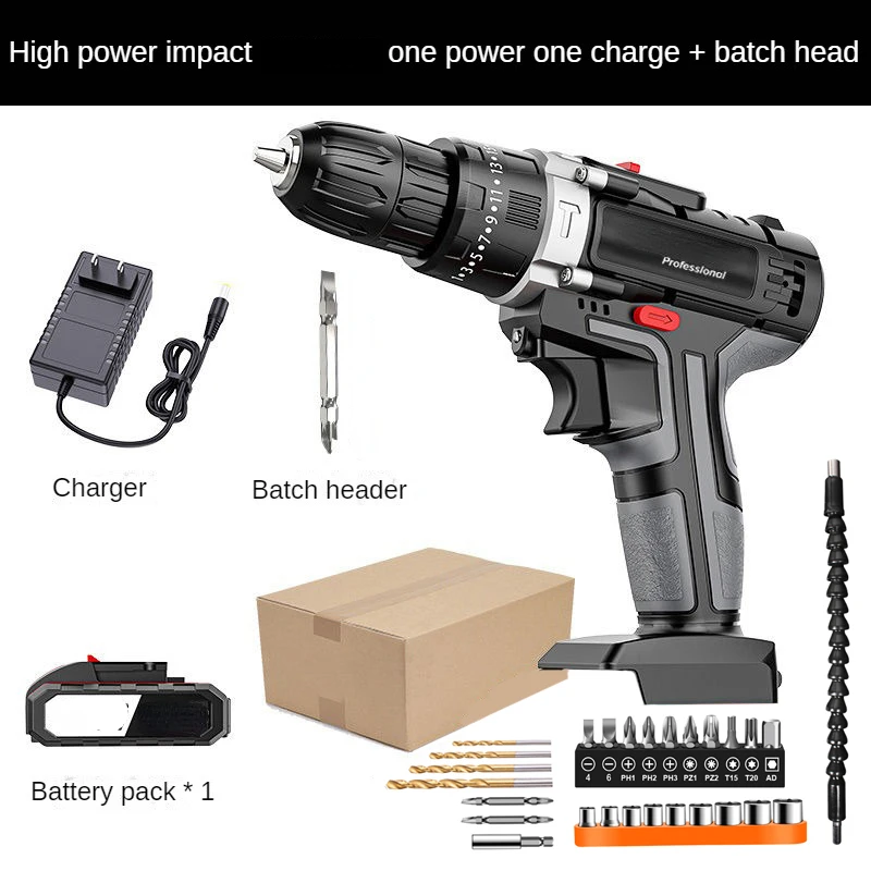 16.8V cordless impact drill 650W high-power electric drill lithium battery dual speed 150 torque electric screwdriver power tool 5