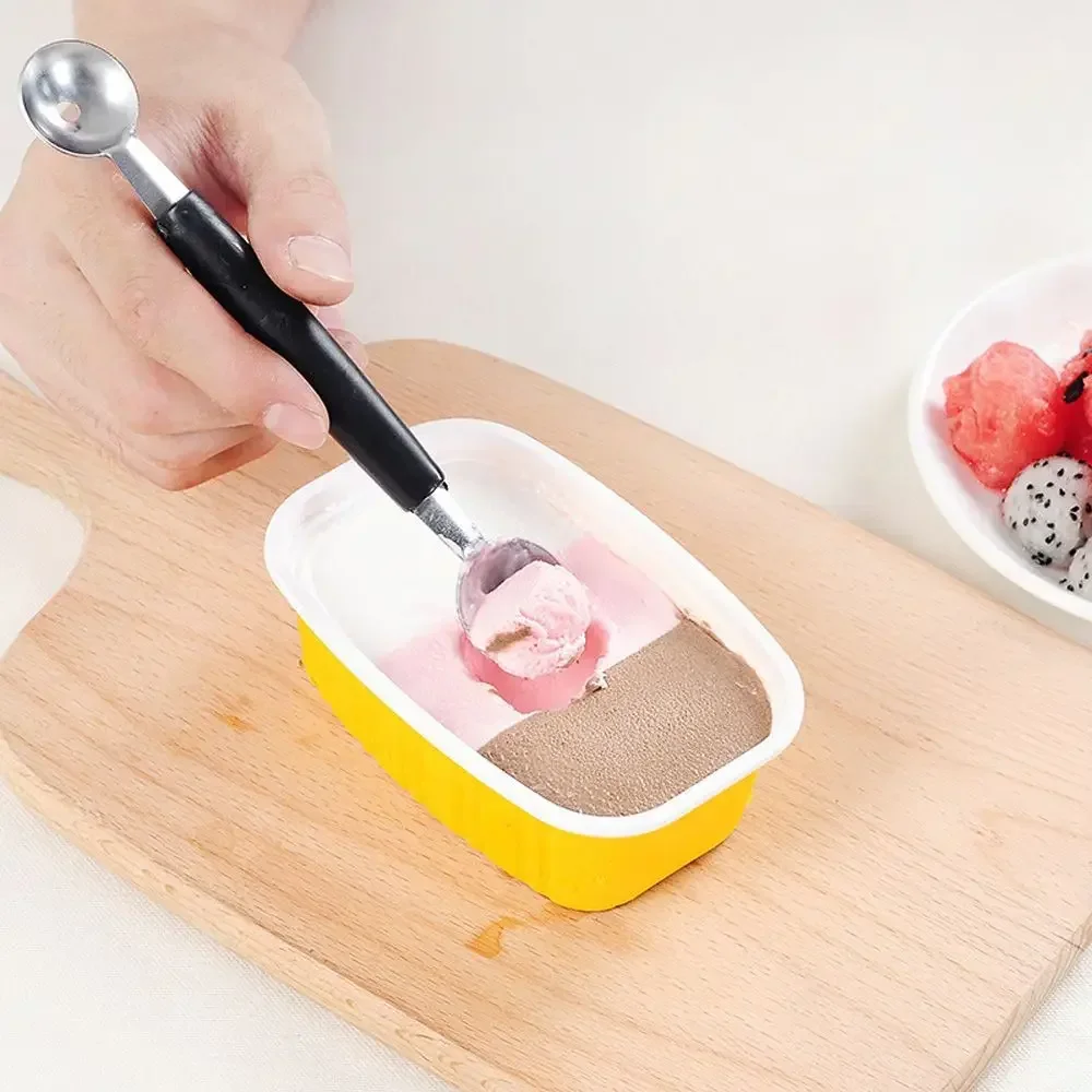 2in1 Dual-head Fruit Ball Carving Knife Kiwi Fruit Waterlemon Scoop Melon Digger Jar Mashed Potato Baller Ice Cream Spoon