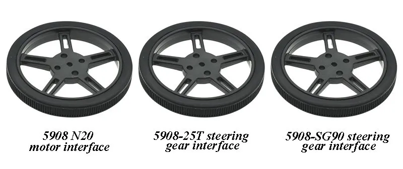 5908 Silikon reifen kompatibler Roboter Smart Car 360 Grad 9g Lenkung SG90 TT Motor – Detail 1