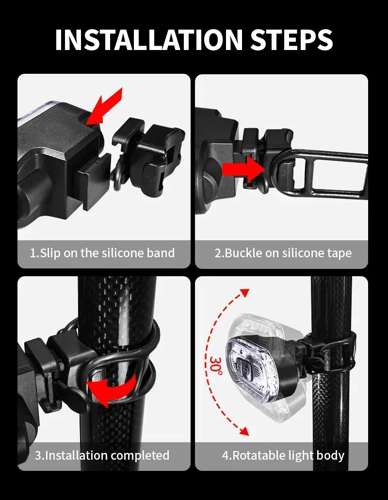 Bike Rear Tail Light 560 MAh Bicycle Lights Memory Mode Rainbow LED Warning Rech