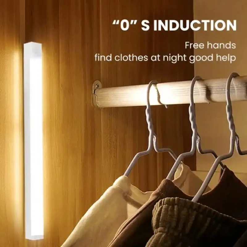 Wireless LED Motion Sensor Night Light USB Type C Rechargeable Cabinet Lamp for Closet Kitchen Bedroom Stair Wall Mounted Use Kitchen