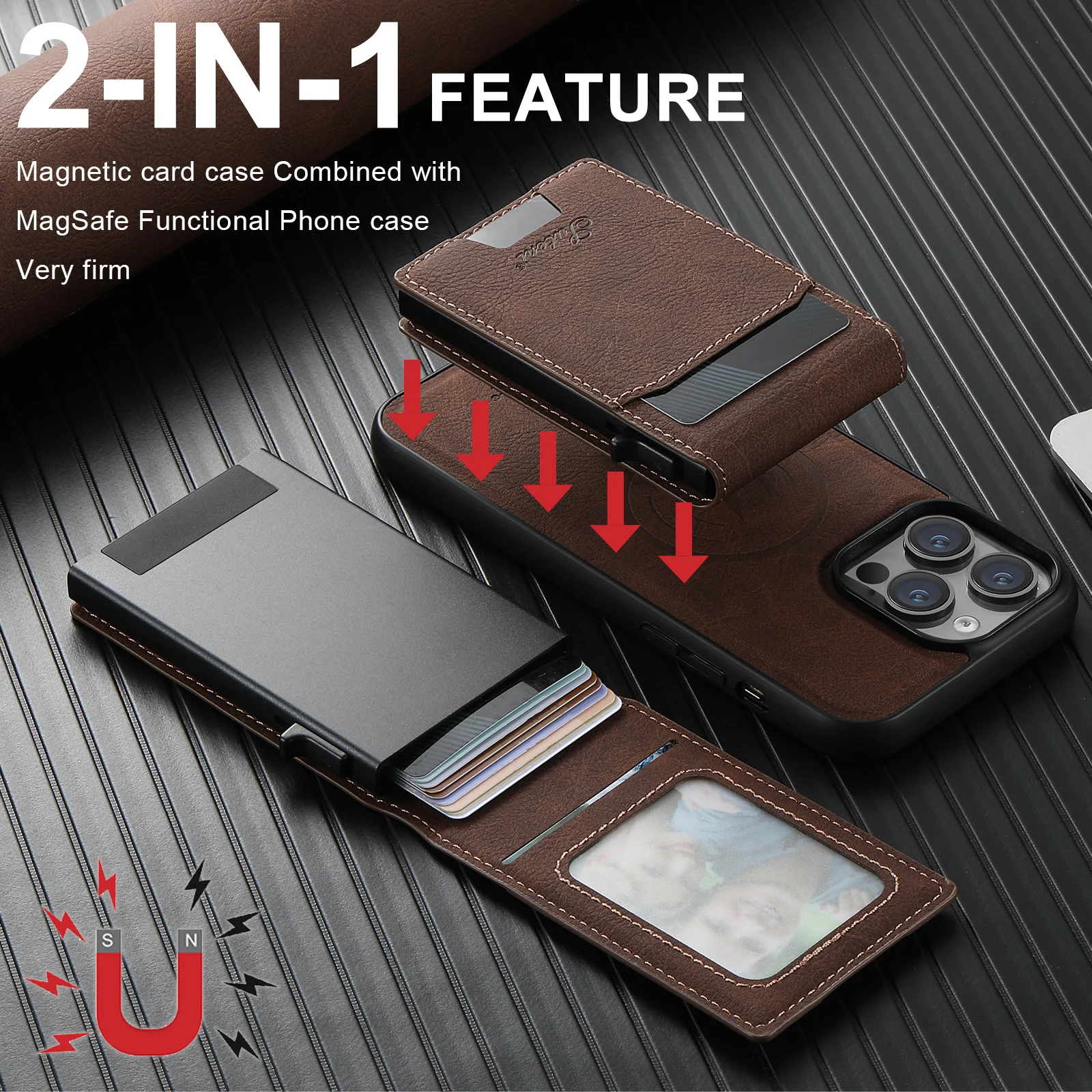 SUTENI Wallet For Men Wireless Charging Phone Case Card