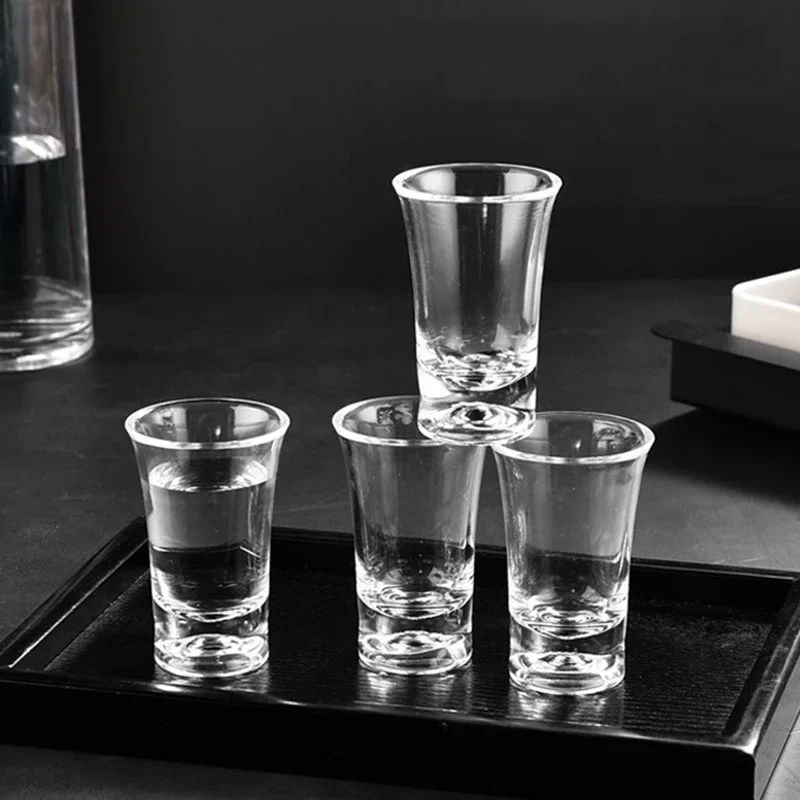 Baijiu Glass Household Bullet Cup Thick Bottomed Vodka Cup Classic party Bar Transparent Shot Glass Liquor Goblet drinkware 20ml spirits cup drinking glasses