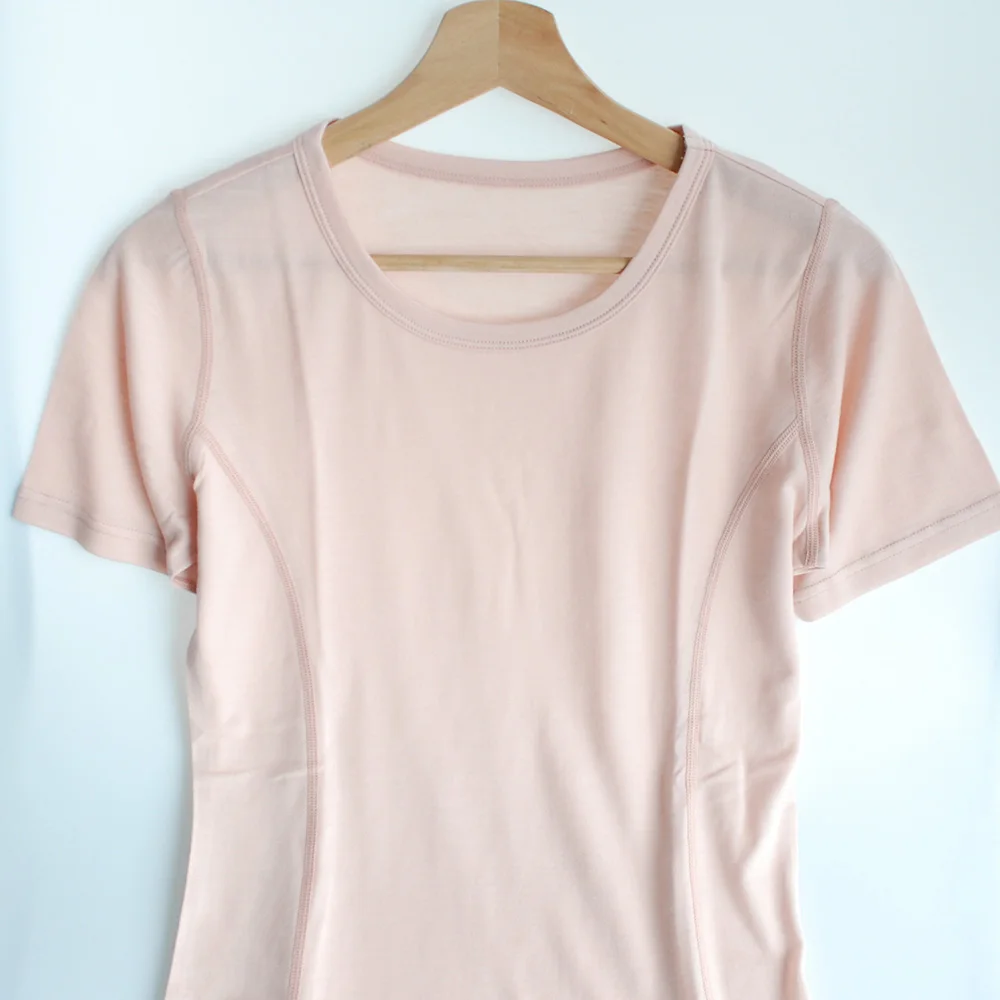 Women's merino wool T shirt short sleeve crew Next to Skin base layer tops sports clothing Quick dry 6