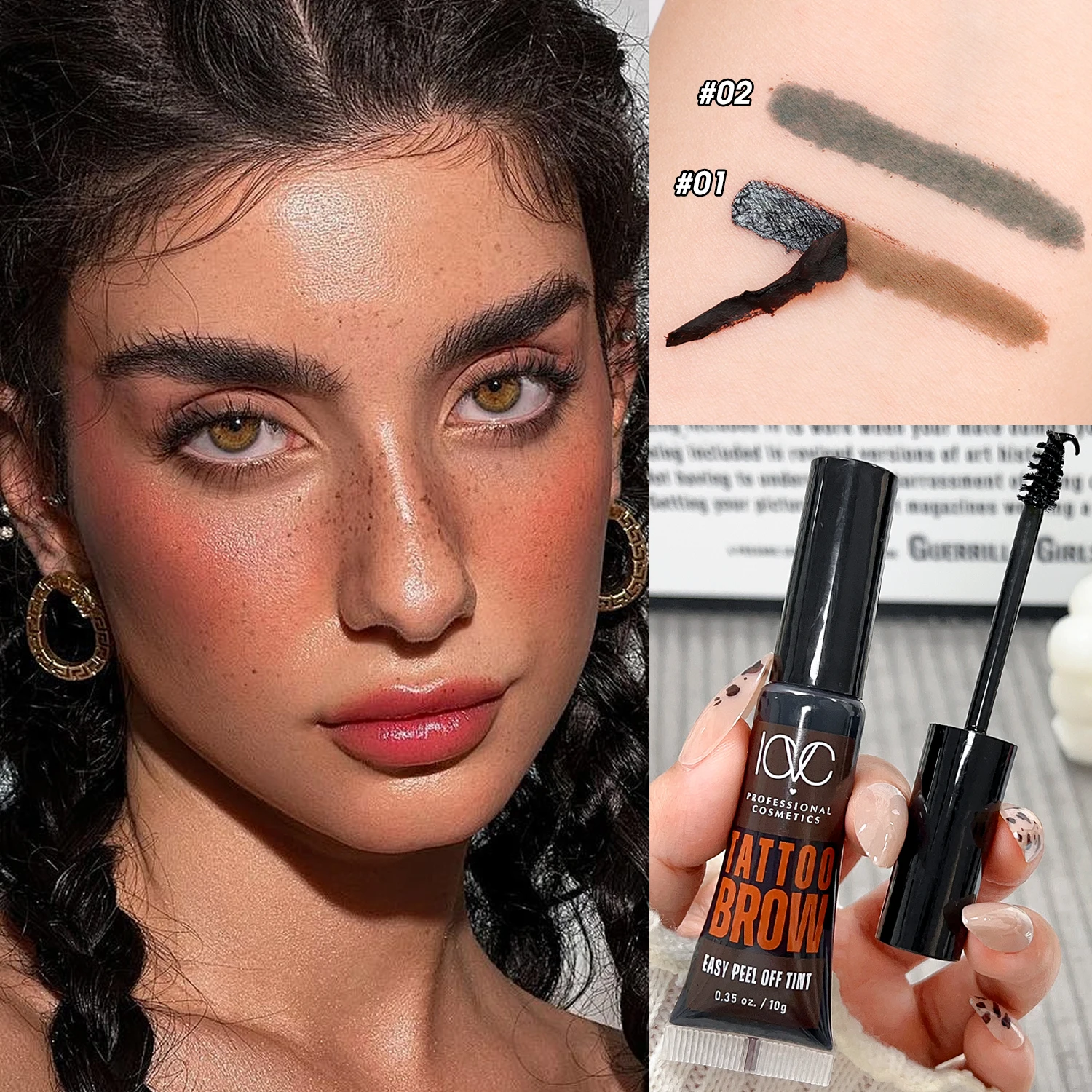 Tear Eyebrow Dye Smudge-proof Black Brown Peel-off Eyebrow Gel Tint Semi-Permanent Waterproof Matte Brow Tearing Tattoo Makeup 6