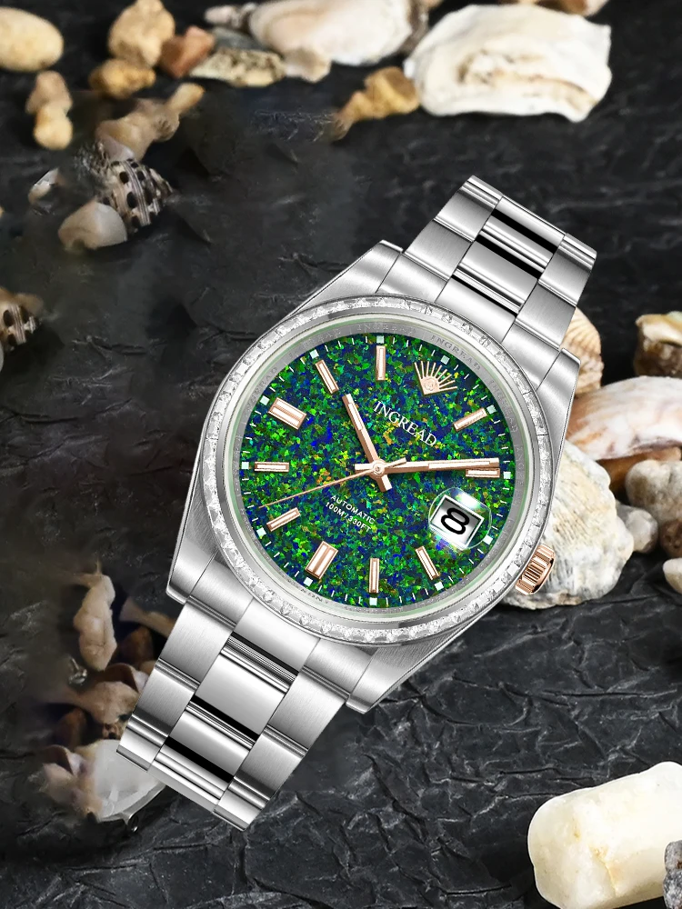 INGREAD Top Brand Luxury Men's Watch Waterproof Luminous Standard Time Sapphire Stainless Steel NH35 Mechanical Men's Watch