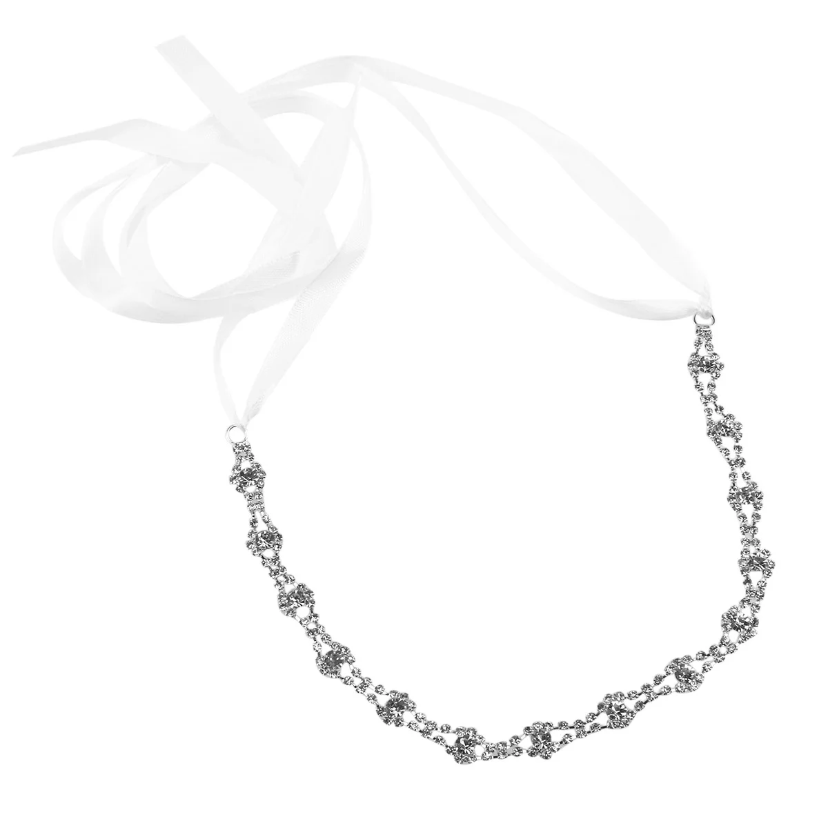 

Women Bridal Bendable Rhinestone Decorated Rhombus Style Hairband / Hair Loop / Headwear (Silver)