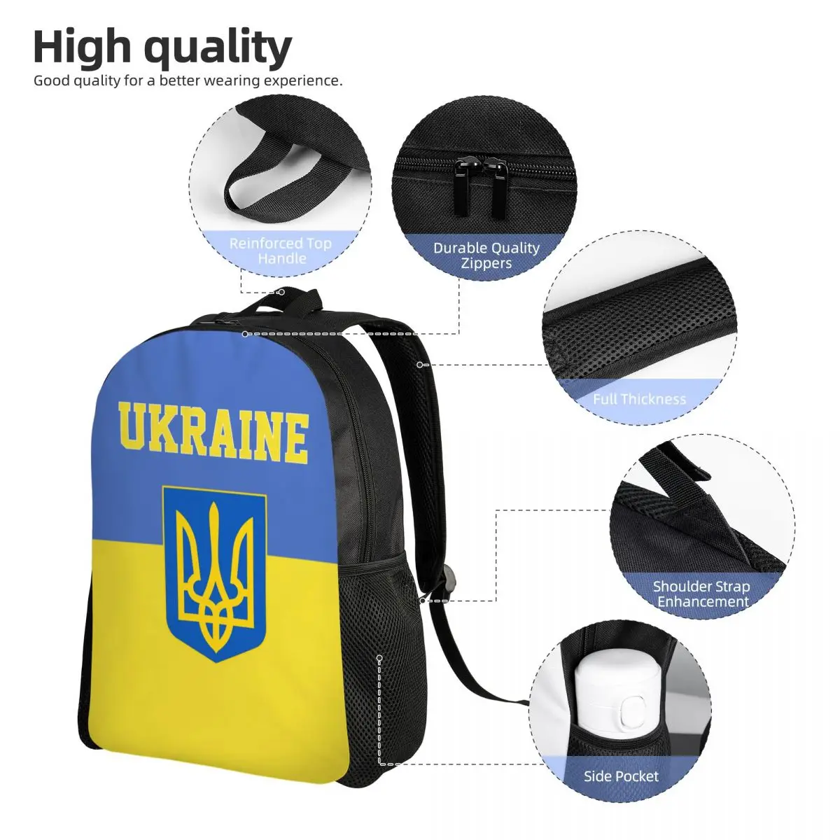 

Рюкзак унисекс с украинским флагом, школьный ранец для учеников средней школы, Повседневная дорожная сумка, 2023