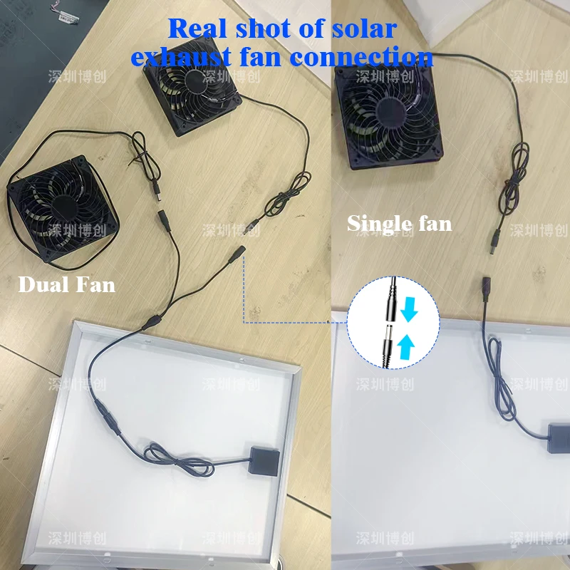 500W Solar Powered 12V Exhaust Fan - Fast Ventilation for Dog House, Chicken Coo