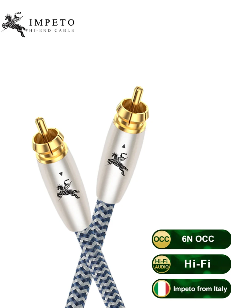 Câble Audio Numérique Coaxial IMPETO - RCA Mâle Vers Mâle, 1 Mètre, Pour Subwoofer, Home Cinéma 5.1, SPDIF - Connecteurs Plaqués Or