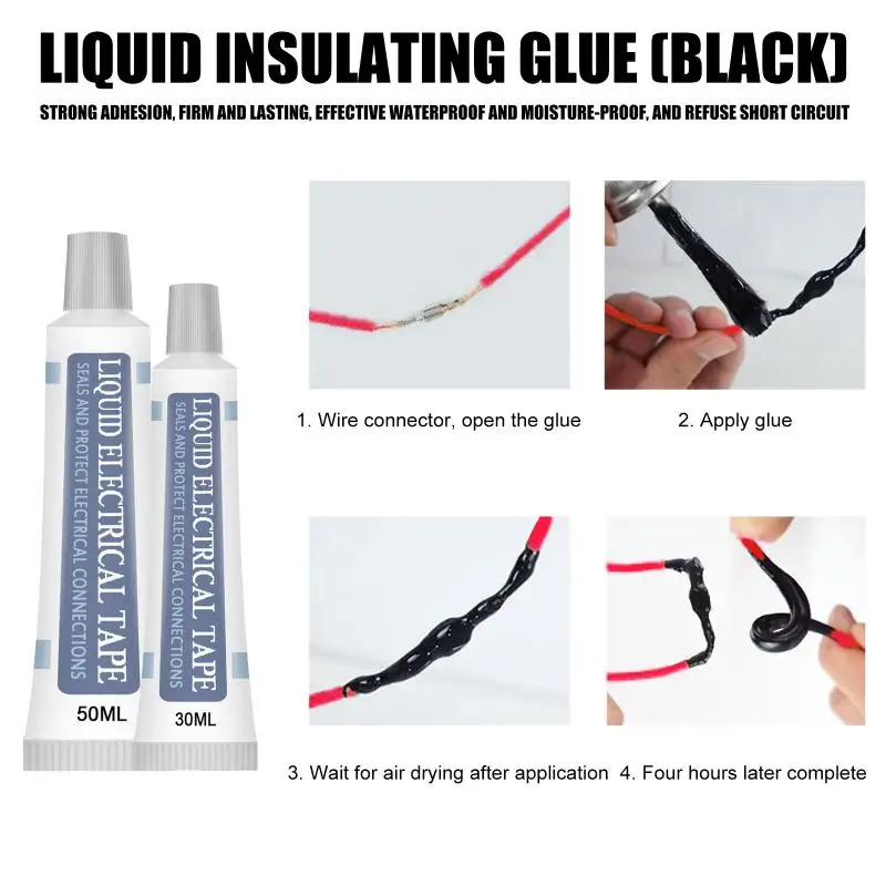 30/50ml Liquid Insulating Tape Repair Rubber Electrical Wire Cable Coat Fix Line Glue Wide Range Liquid Insulation Paste Tape electrical tape electrical insulating tape electrical repair liquid electrical sealant