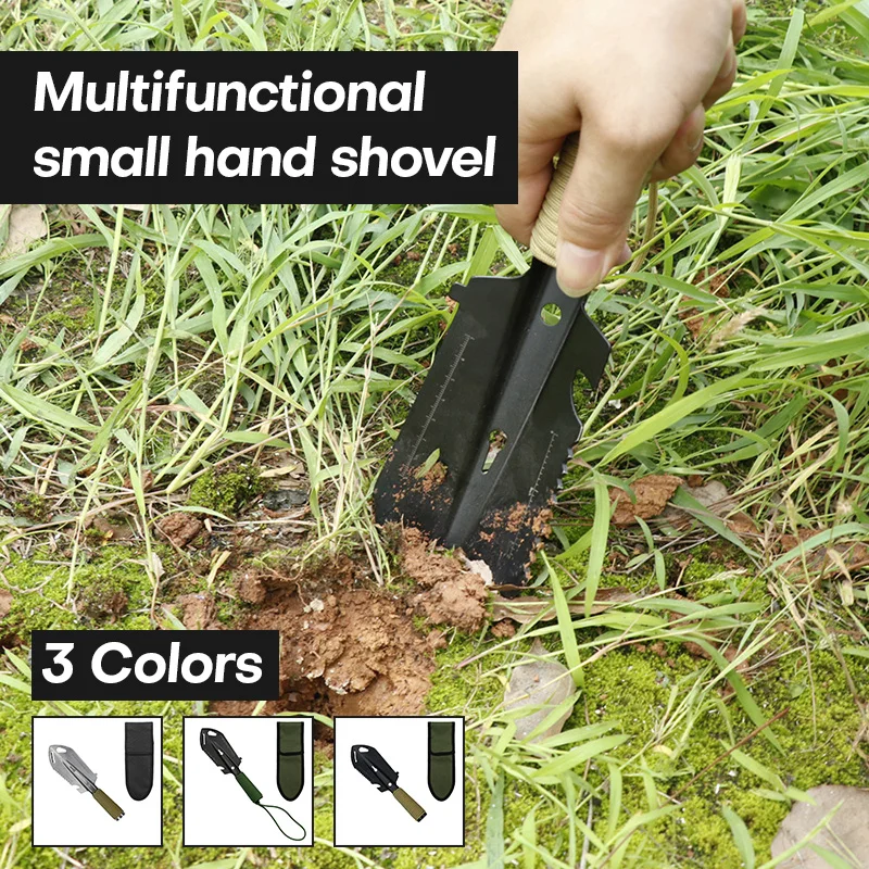 

Outdoor Multifunction Army Shovel Military Survival Spade Camping Garden Digging Weeding, and Planting Tools with Wrench