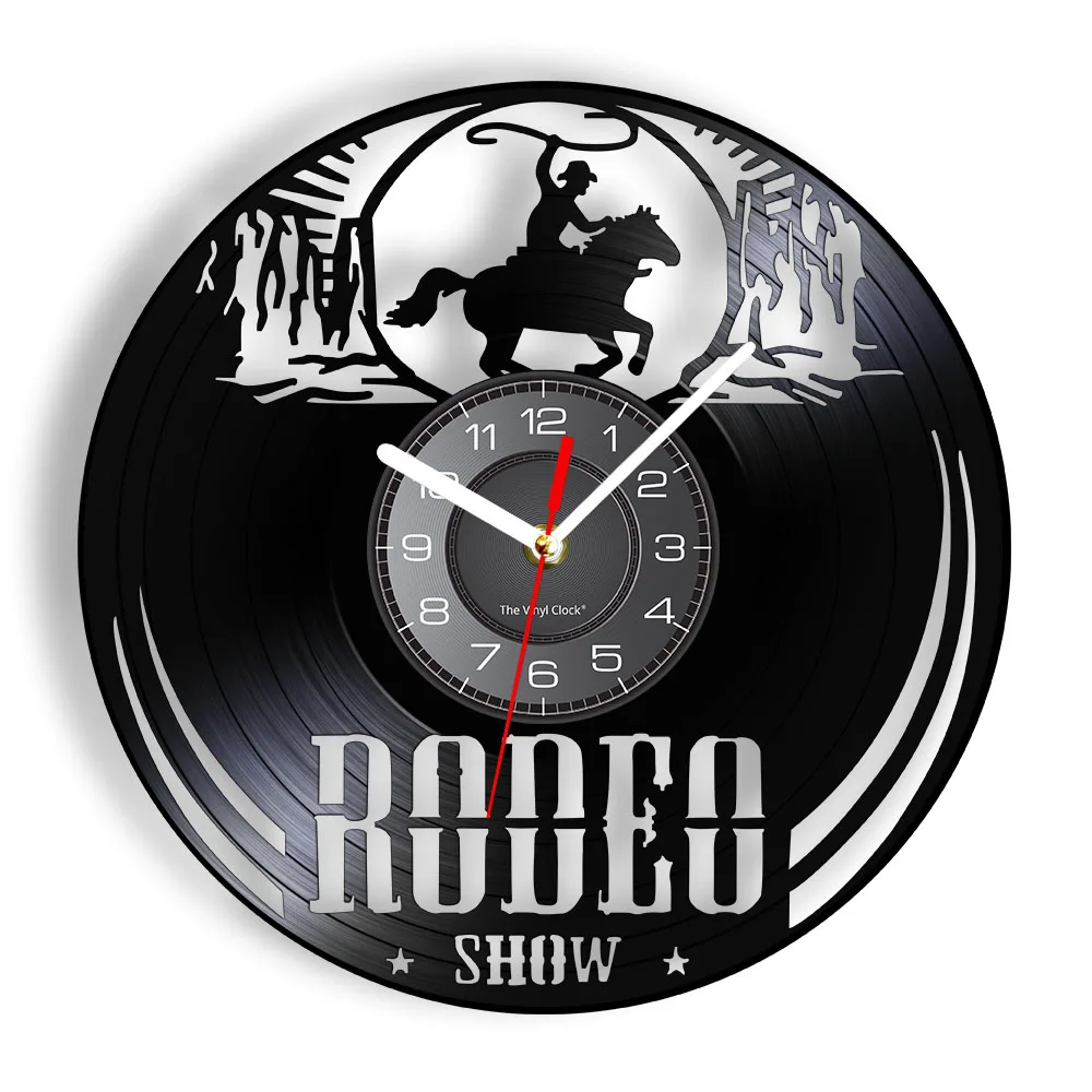Freedom Rider Rodeo Guy Wall Clock Wild Rodeo Life Cowboy Vinyl Record Orologio Da Parete Vintage Western Equestre Riding Clock