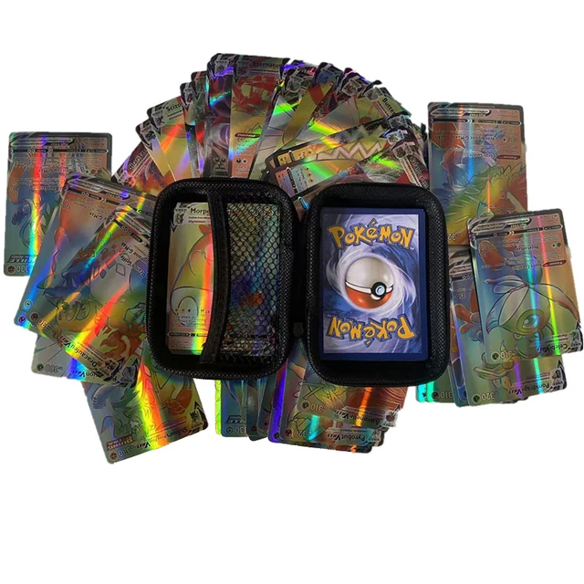 2022 Spanish VMAX Flash Pokemon Pikachu Game Cards 50 Capacity Cards Holder Album Hard Case Card Holder Book Storage Box Toys 4