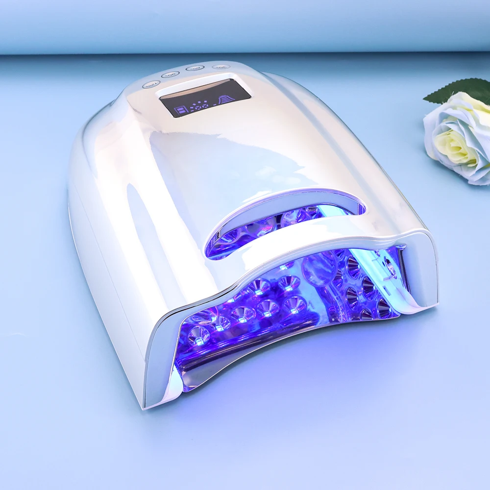 128W Cordless UV LED Nail Dryer Lamp For Curing Polish Gel Pro Cure Rechargeable Battery Lamp Nail Powerful UV Light