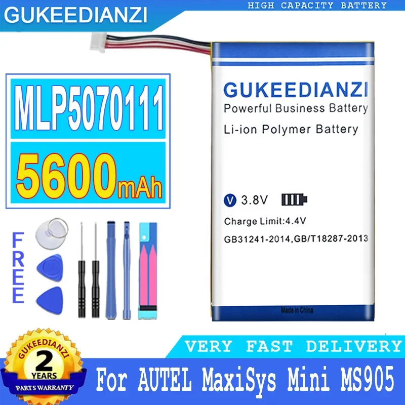 

5600mAh GUKEEDIANZI Battery MLP5070111 (5 line) For AUTEL MaxiSys Mini MK808 MS905 MS906 MK808BT MK808TS Big Power Bateria