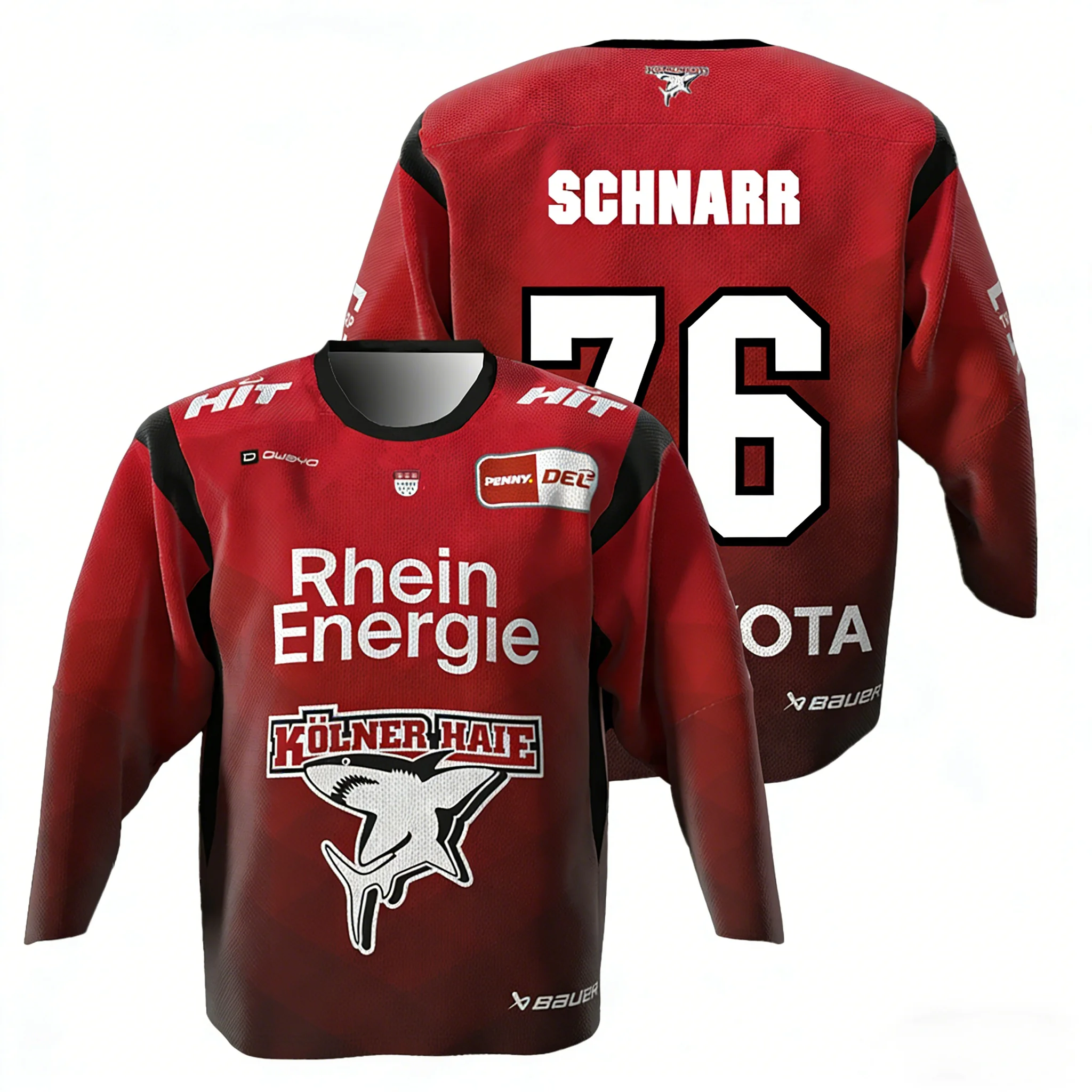 Köln Haier MacLeod # 89 Russell 2026 DEL Eltern-Kind Deutsches Eishockey-Trikot 3D-Gedrucktes Rundhals-Langarm-T-Shirt – Detail 6