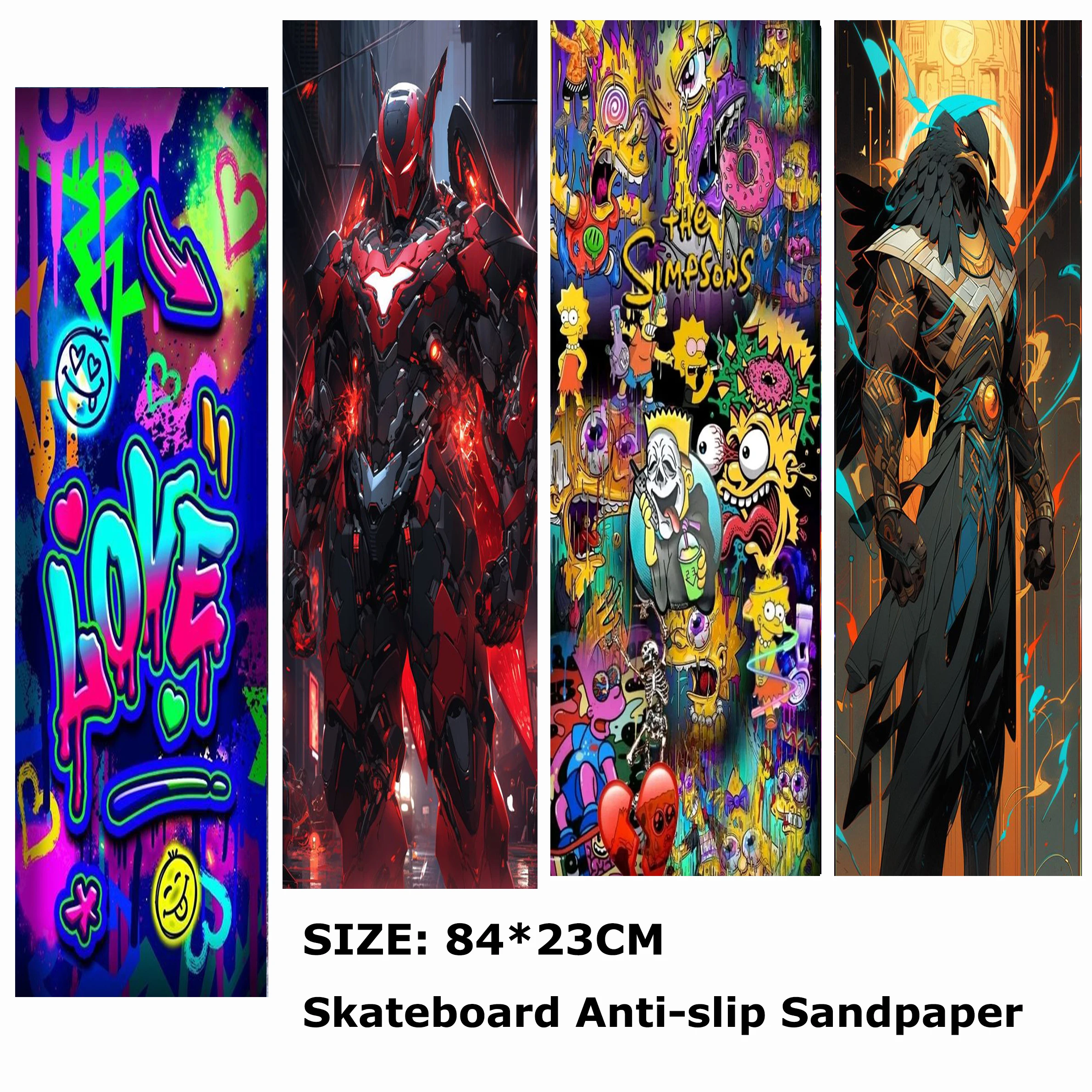 

Warrior Mecha Comic Pattern Electric Scooter Anti-slip Sticker Sandpaper Skateboard Anti-slip Tape Sheet 84*23cm