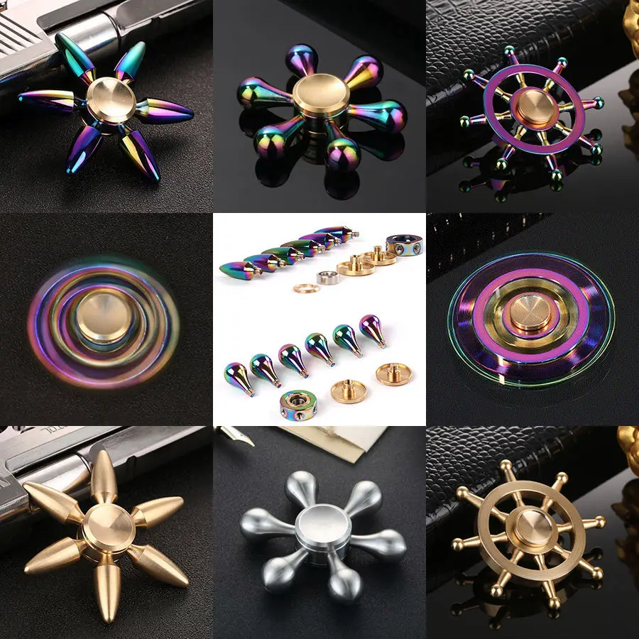 Fidget Toy Set Fidgets Spinners Rainbow Finger Hand Spinner Metal Fidget  Chain Cube Kit Focus Autism Toy Fingertip Gyro Stress Relief Fun Spiral  Twist